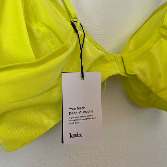 Knix Your Mesh Deep V Bralette in Citron size XXXXL - Picture 4 of 6